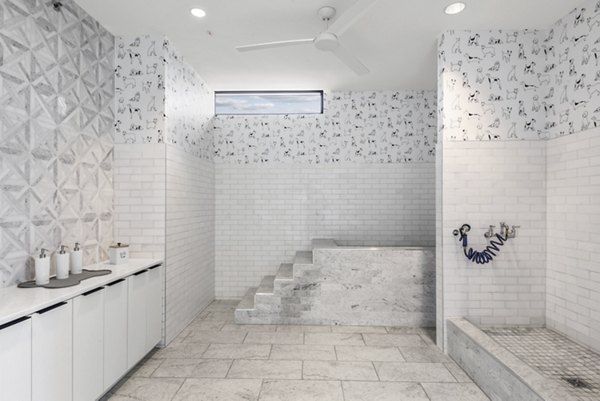 Stylish bathroom with modern fixtures at Starlight Apartments luxury living