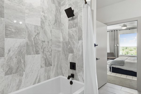 Modern bathroom with sleek fixtures at Starlight Apartments