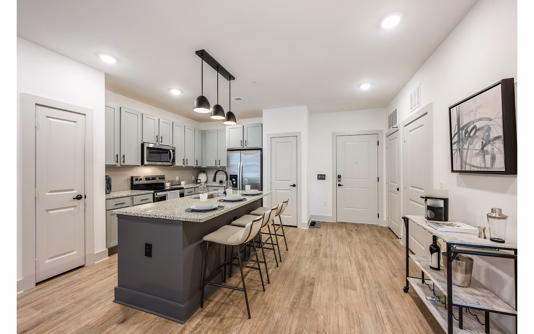 kitchen at Lyria Apartments 