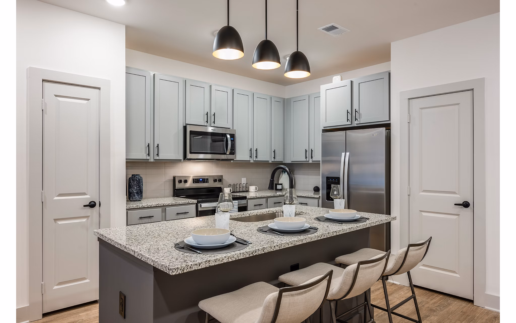kitchen at Lyria Apartments 