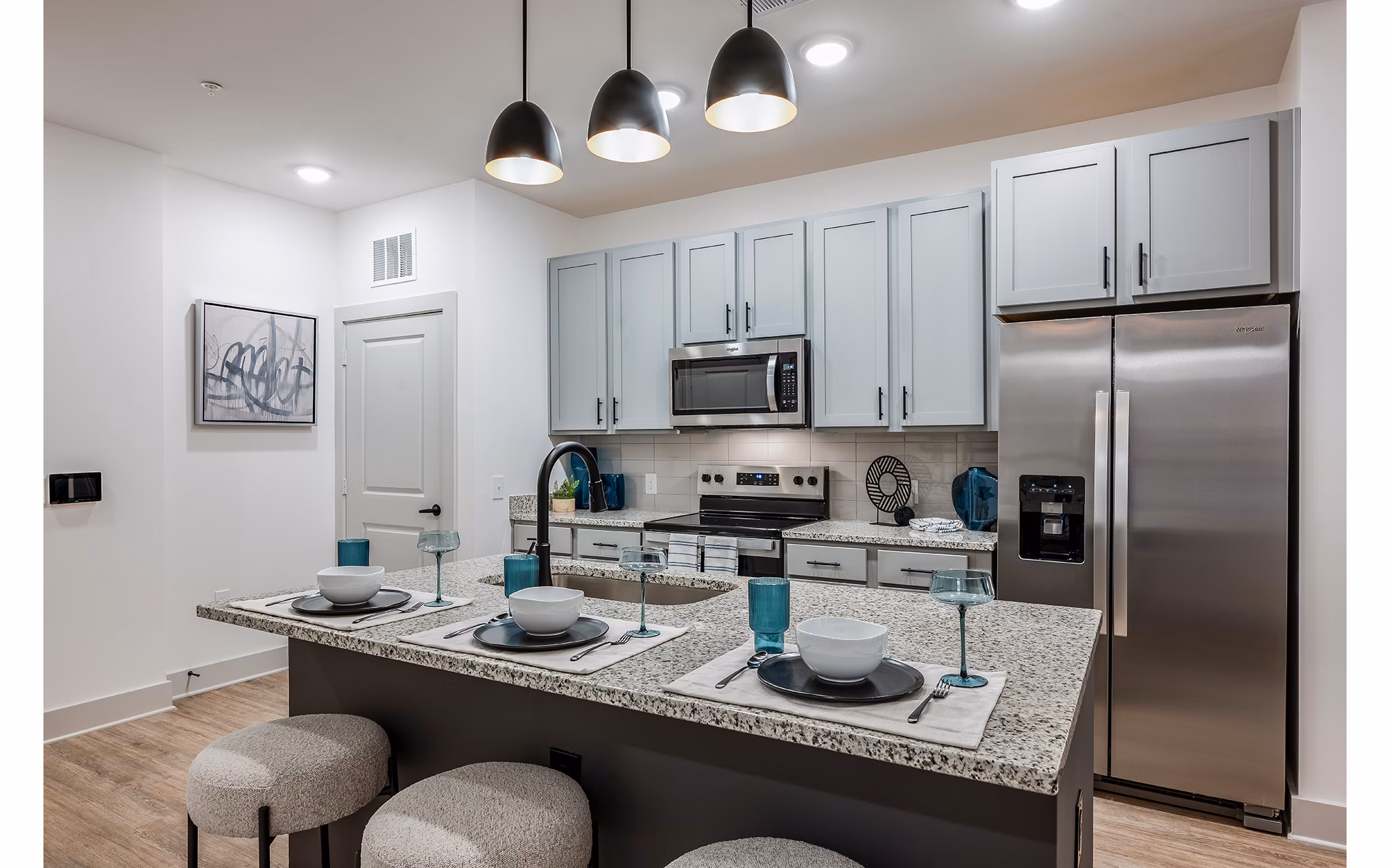 kitchen at Lyria Apartments 