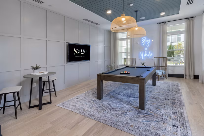 game room at Sage at Cypress Cay Apartments