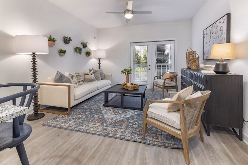 living room at Sage at Cypress Cay Apartments