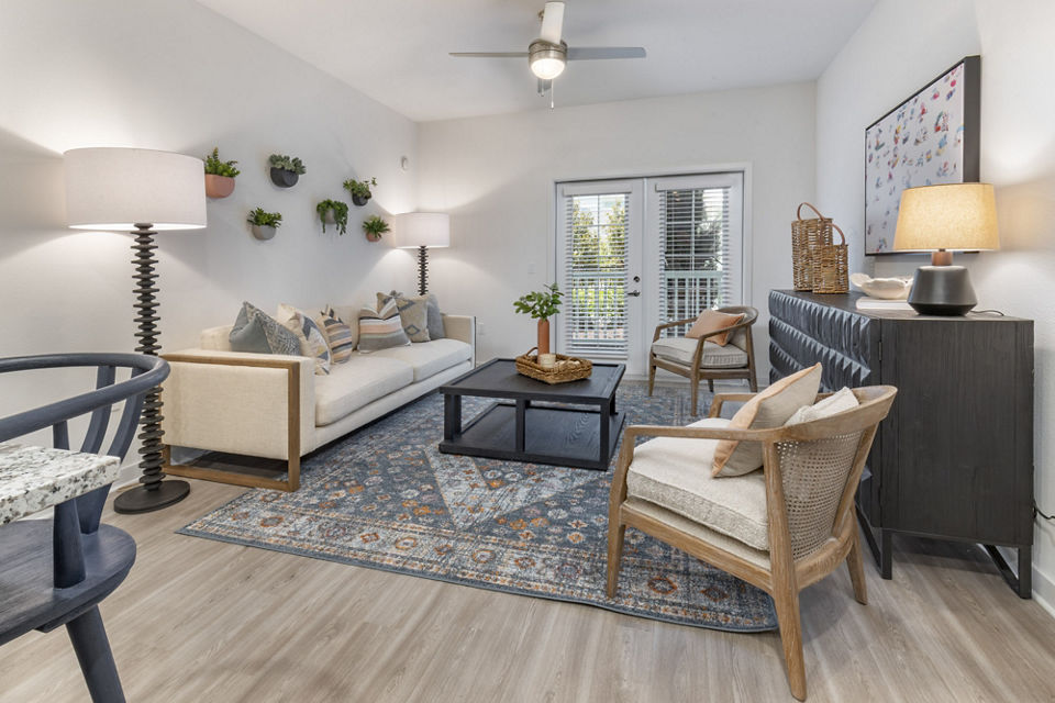 living room at Sage at Cypress Cay Apartments