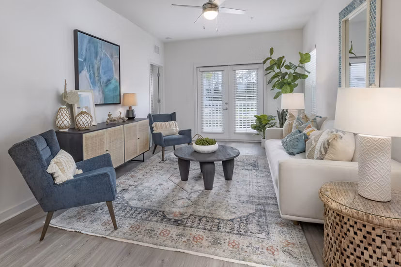 living room at Sage at Cypress Cay Apartments