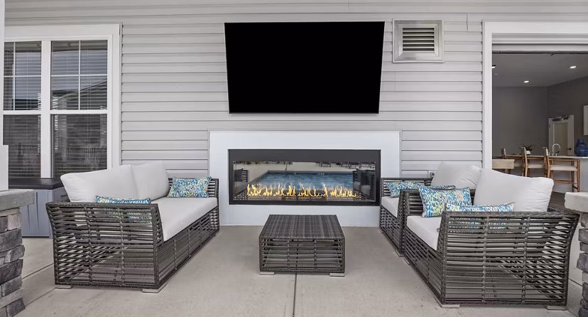 patio at River Rock at Blume Road Apartments