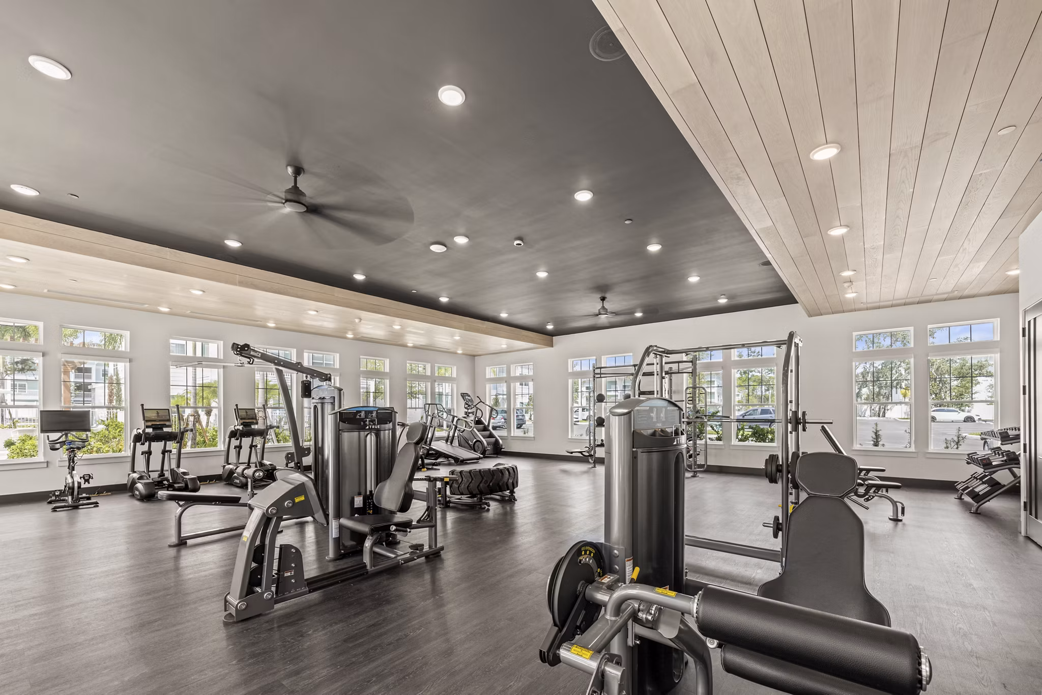fitness center at Lantana at Cypress Cay Apartments