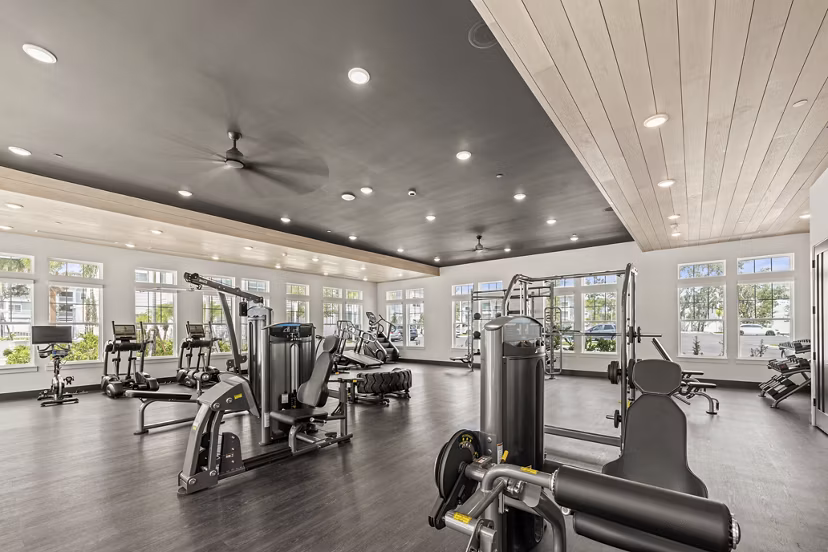 fitness center at Lantana at Cypress Cay Apartments