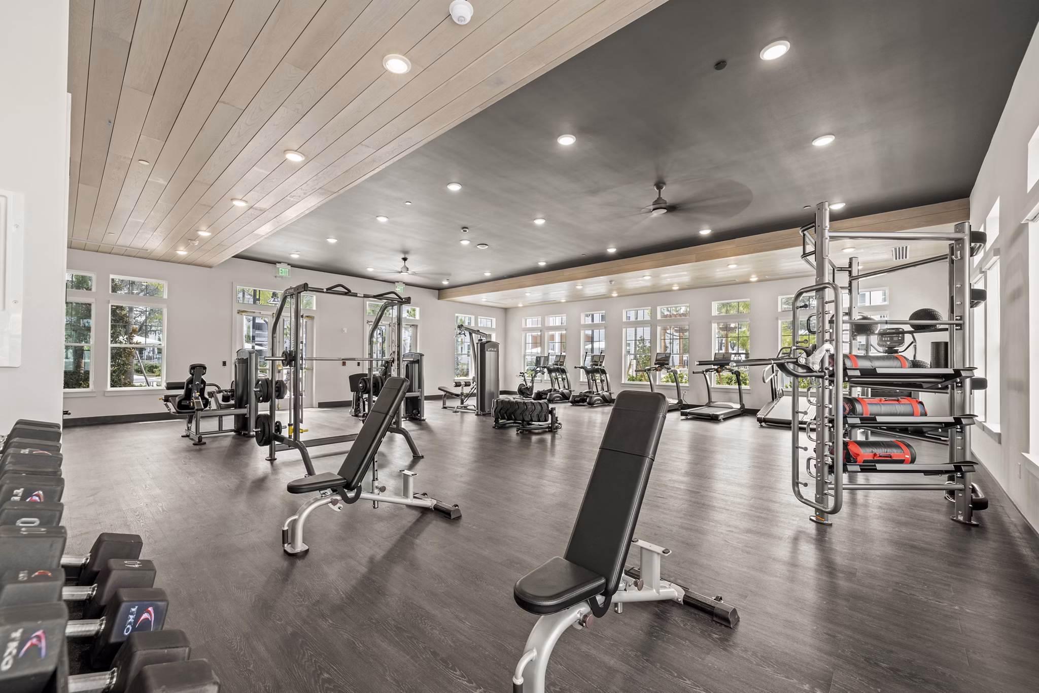 fitness center at Lantana at Cypress Cay Apartments