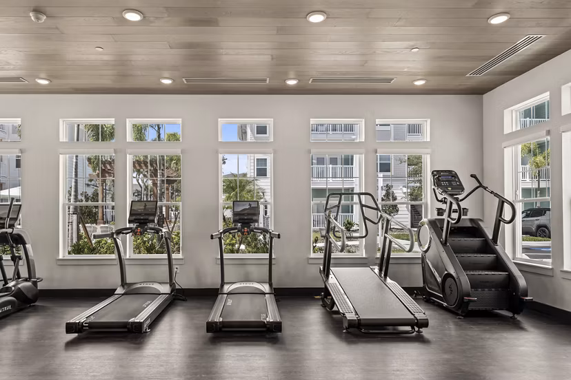 fitness center at Lantana at Cypress Cay Apartments