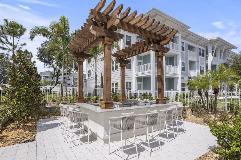 grill area at Lantana at Cypress Cay Apartments
