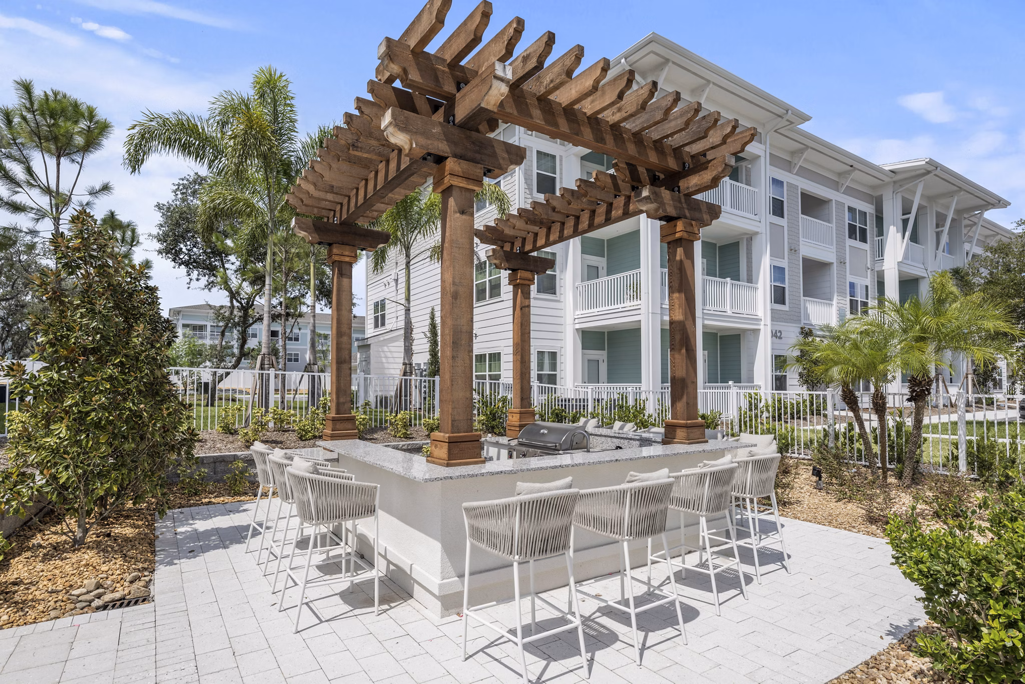 grill area at Lantana at Cypress Cay Apartments