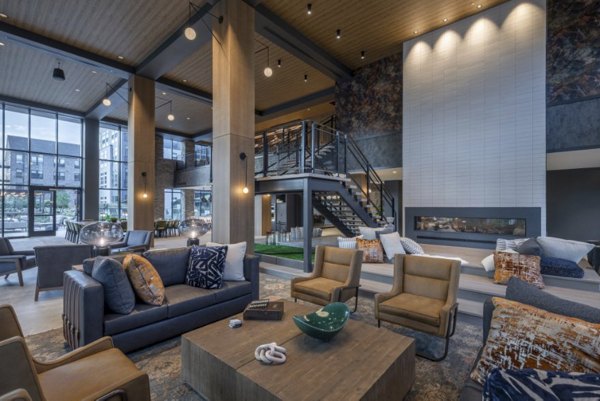 Chic clubhouse with cozy seating and modern dÃ©cor at Matson Mill Apartments, perfect for social gatherings and relaxing with neighbors