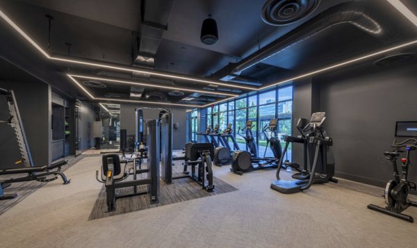 State-of-the-art fitness center with modern equipment at Matson Mill Apartments