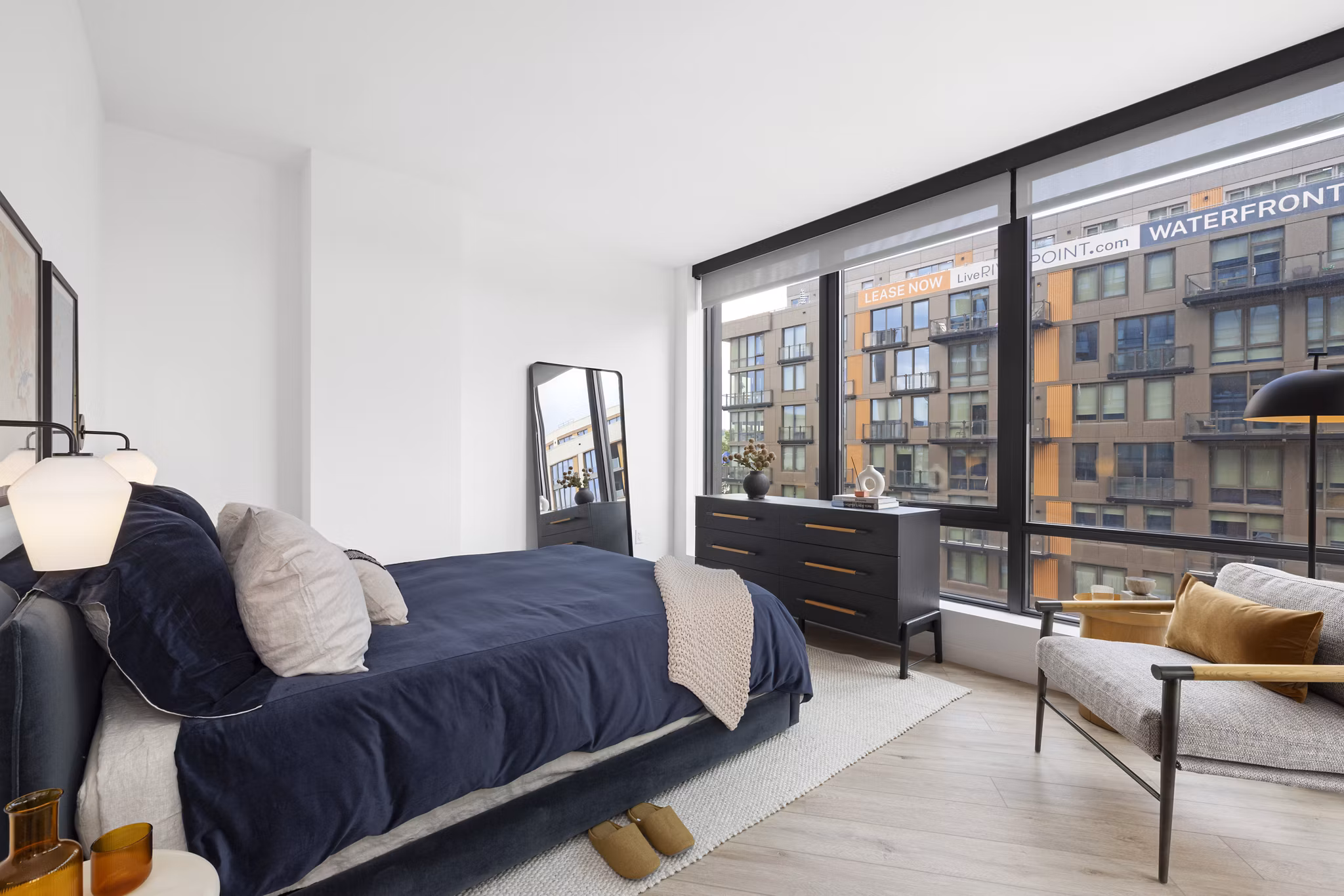 bedroom at The Byron Apartments