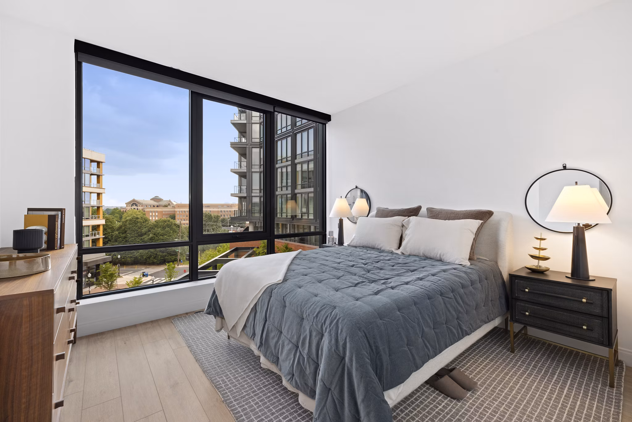 bedroom at The Byron Apartments