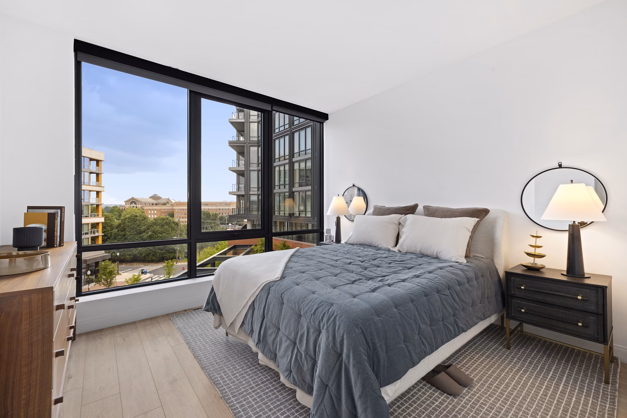 bedroom at The Byron Apartments