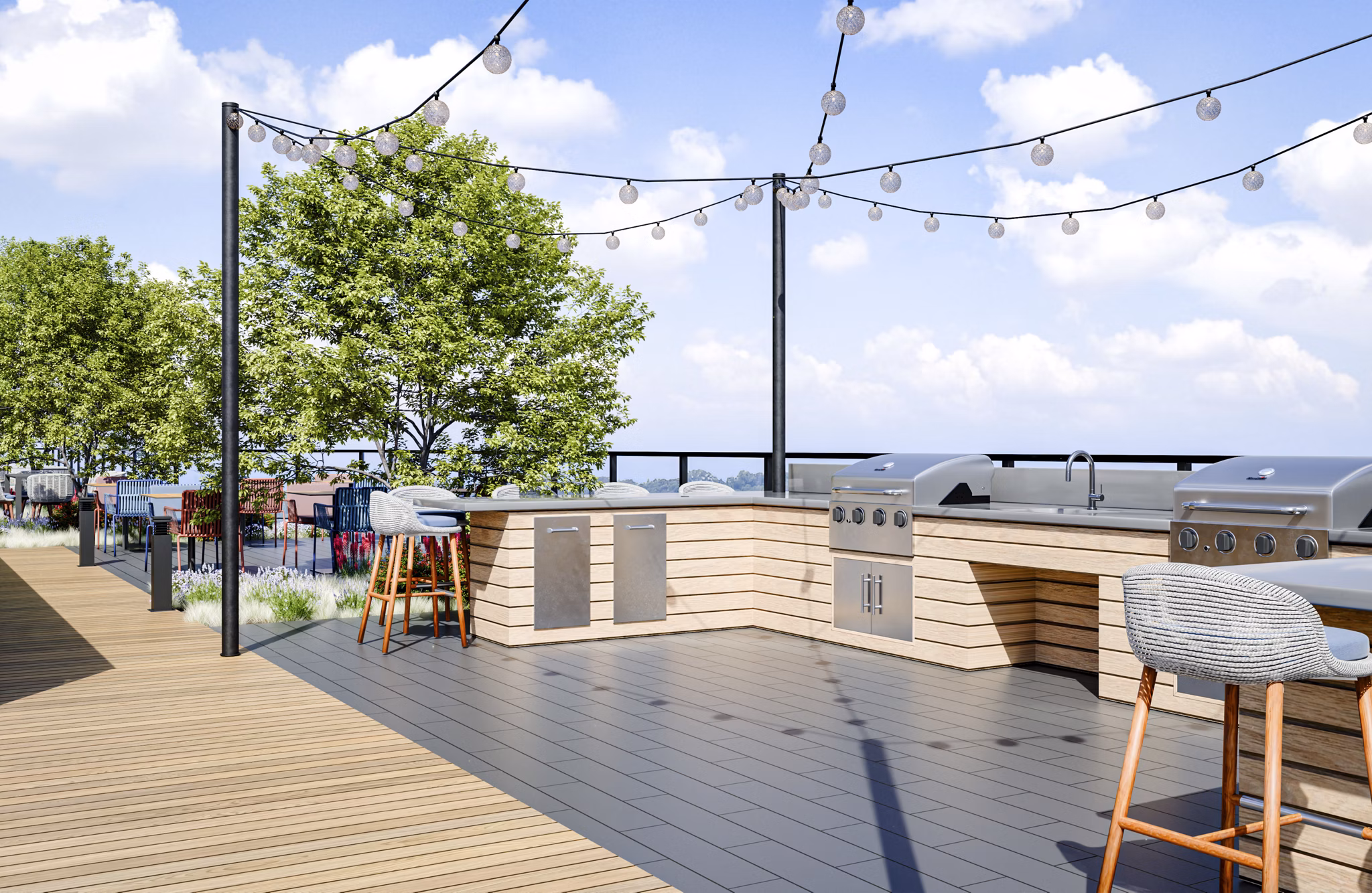 grill area at Colette Apartments 
