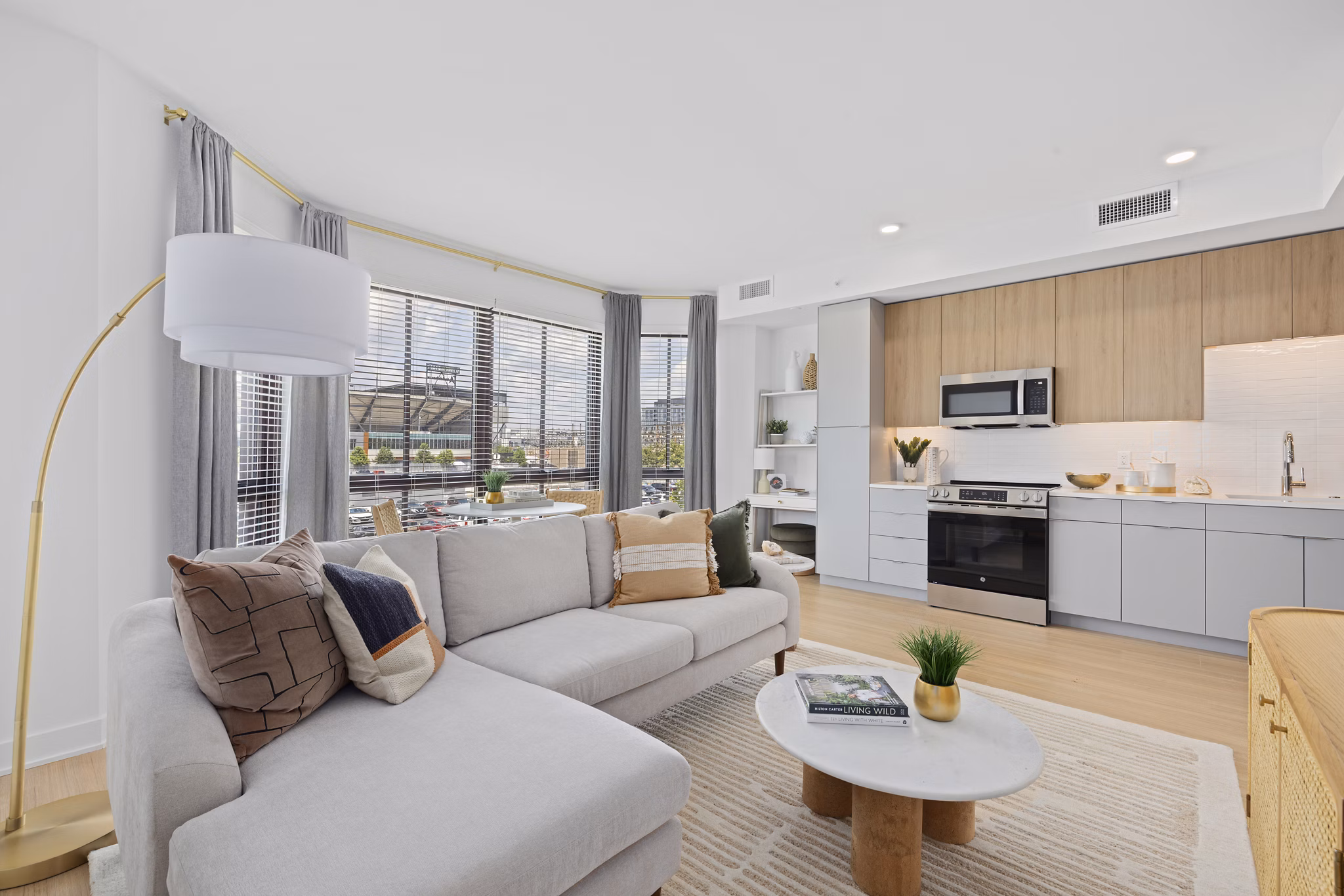 Living Room at Everly Apartments