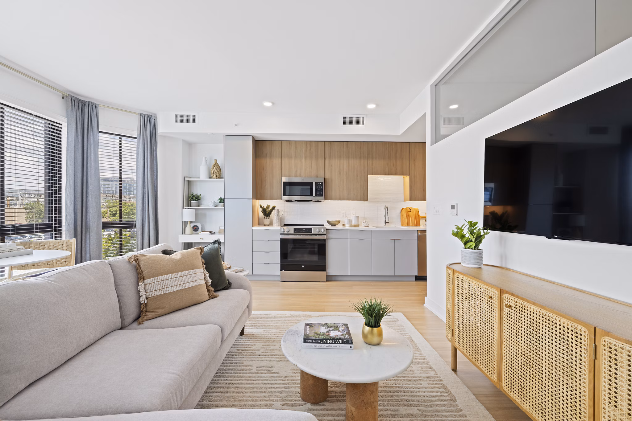 Living Room at Everly Apartments
