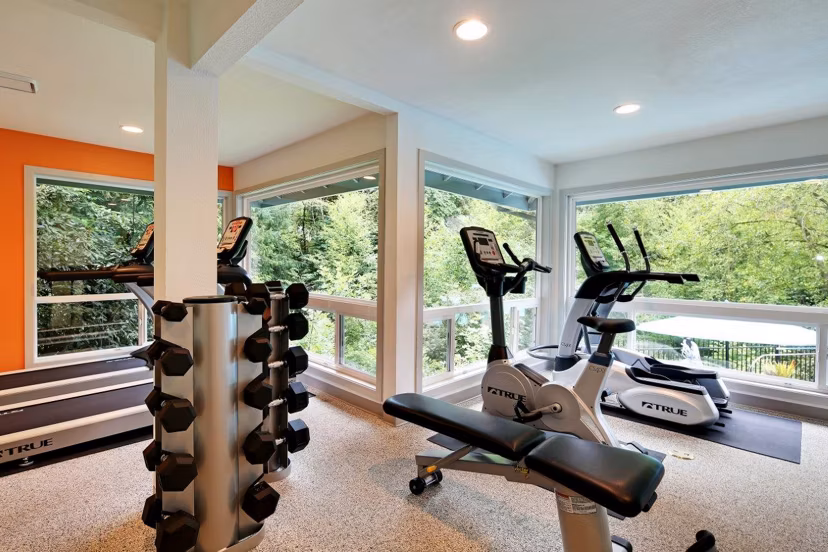 fitness center at Hidden River Townhomes Apartments 