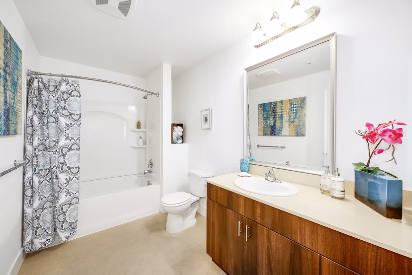 bathroom at Six Oaks Apartments