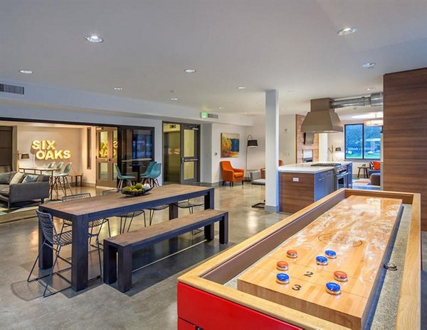 game room at Six Oaks Apartments