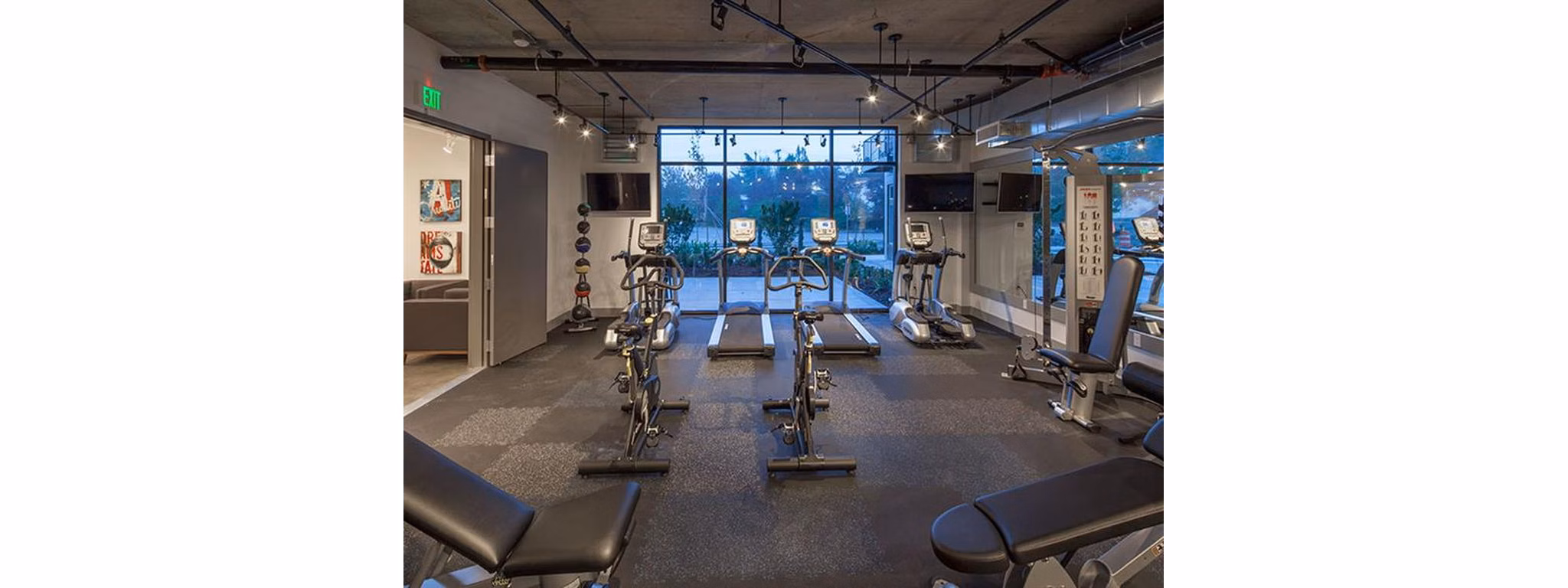fitness center at Six Oaks Apartments