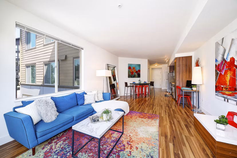 living room at Six Oaks Apartments