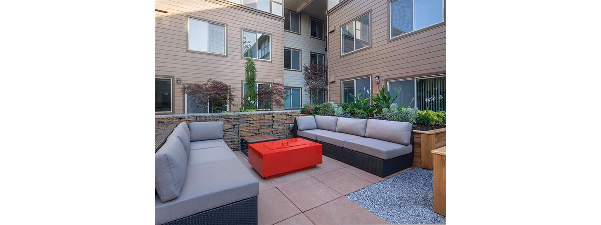 fire pit at Six Oaks Apartments