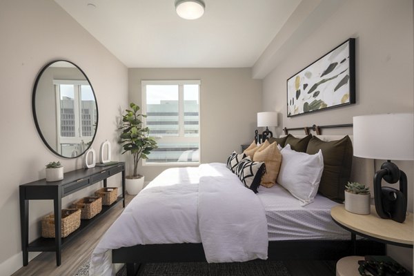 bedroom at The DeMilo Apartments