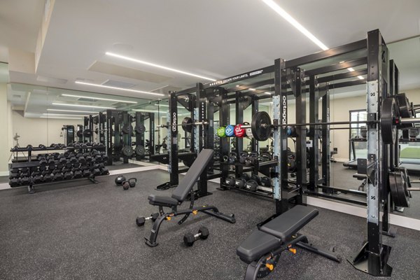 fitness center at The DeMilo Apartments