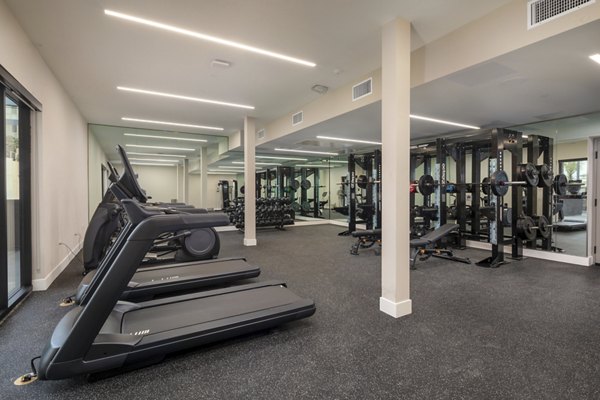 fitness center at The DeMilo Apartments