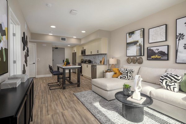 living room at The DeMilo Apartments