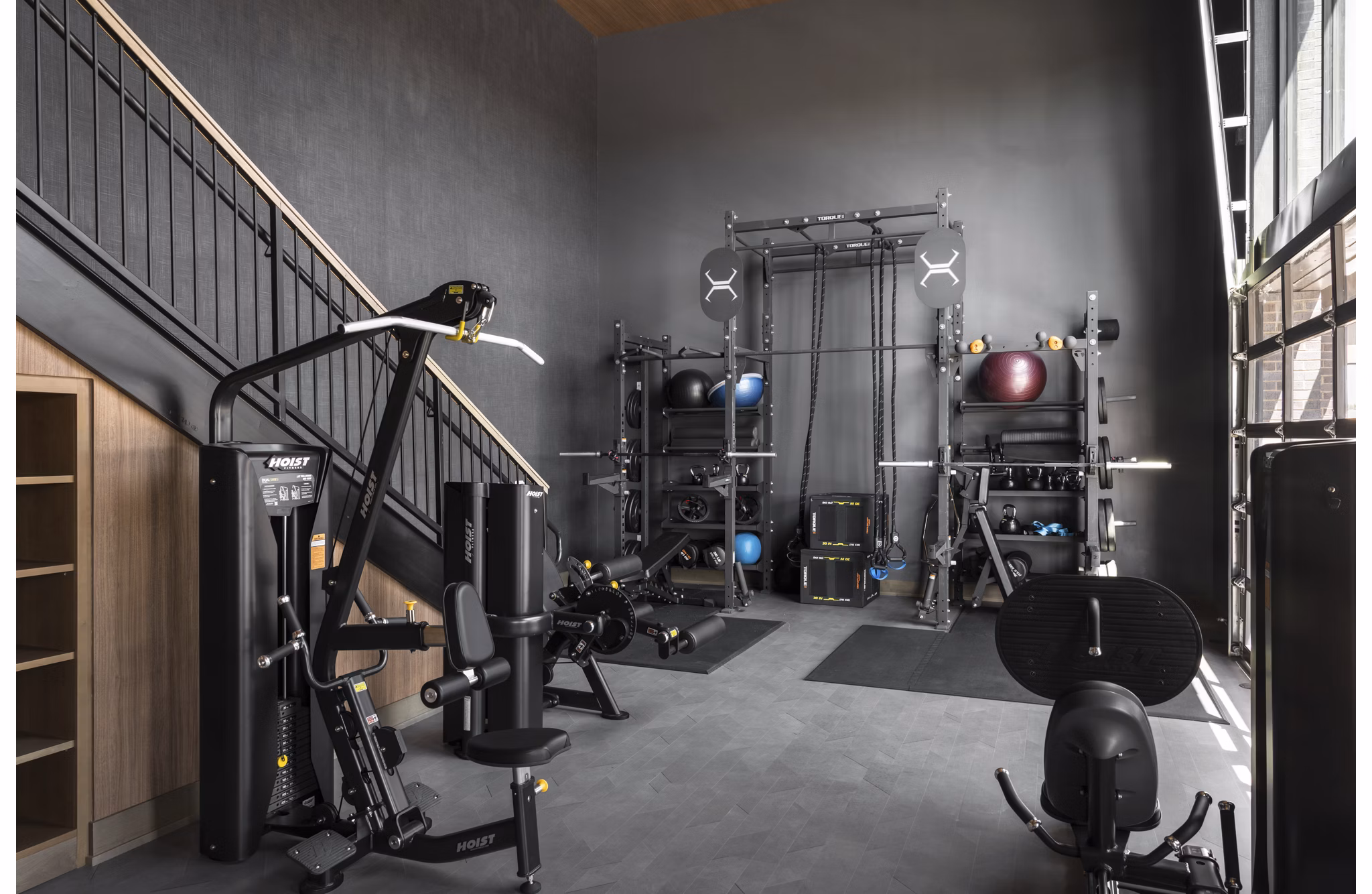 fitness center at Dorian Apartments