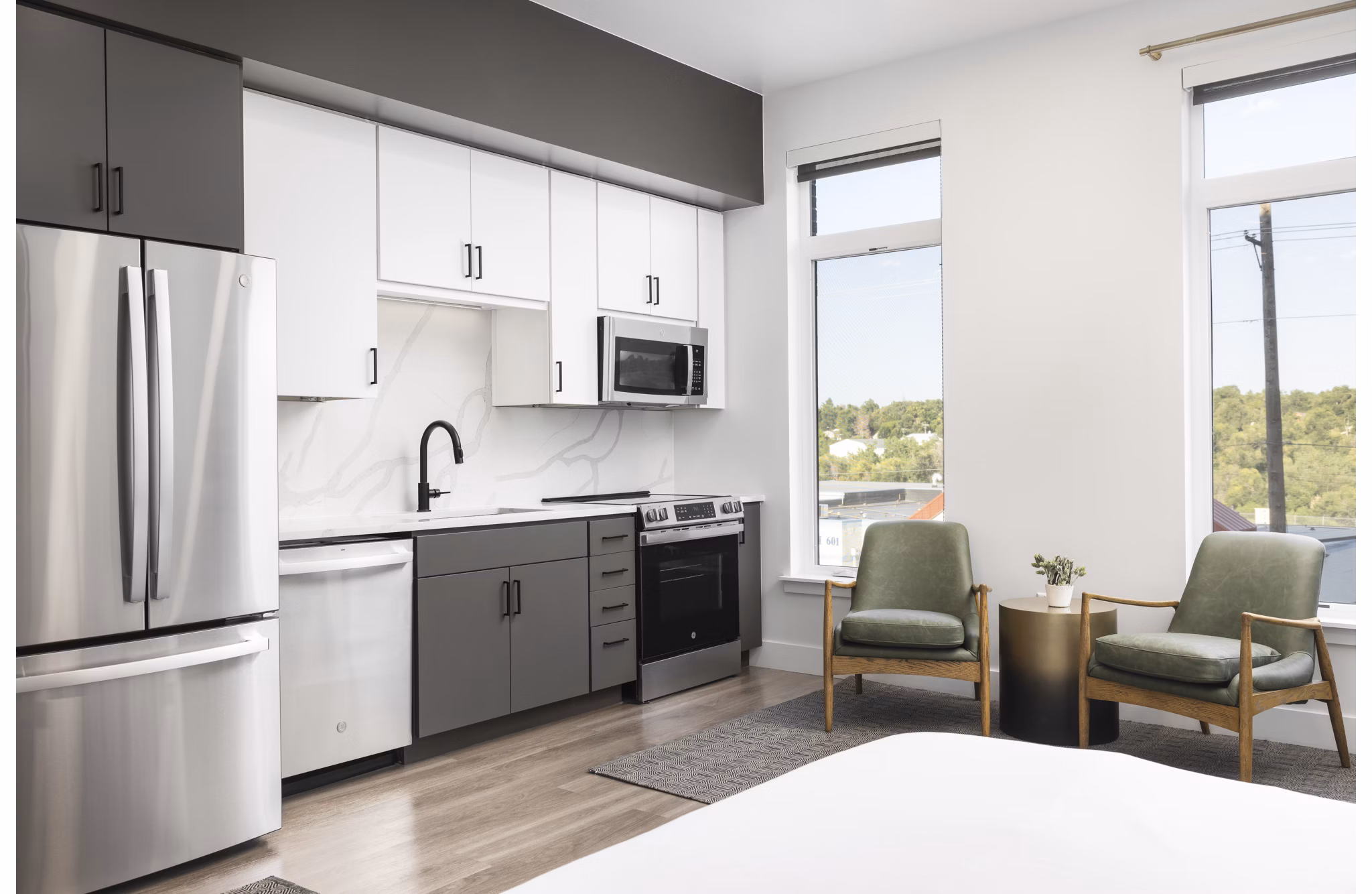 kitchen at Dorian Apartments