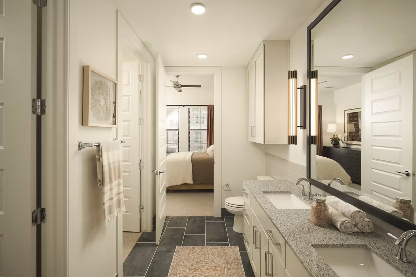 bathroom at The Beverly Apartments