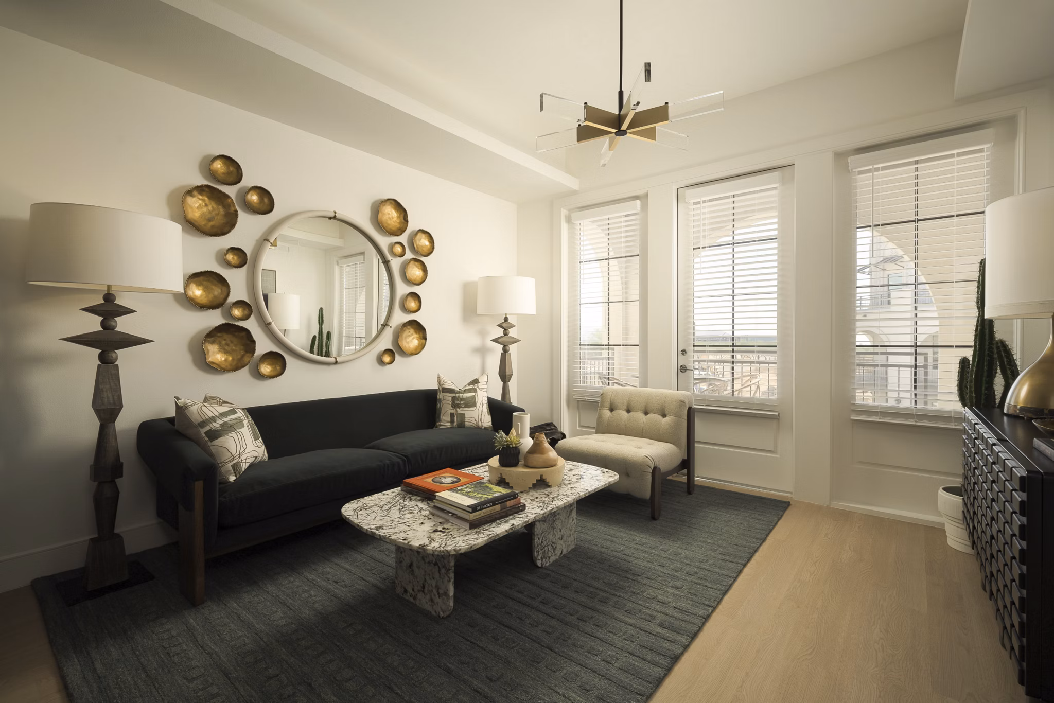 living room at The Beverly Apartments