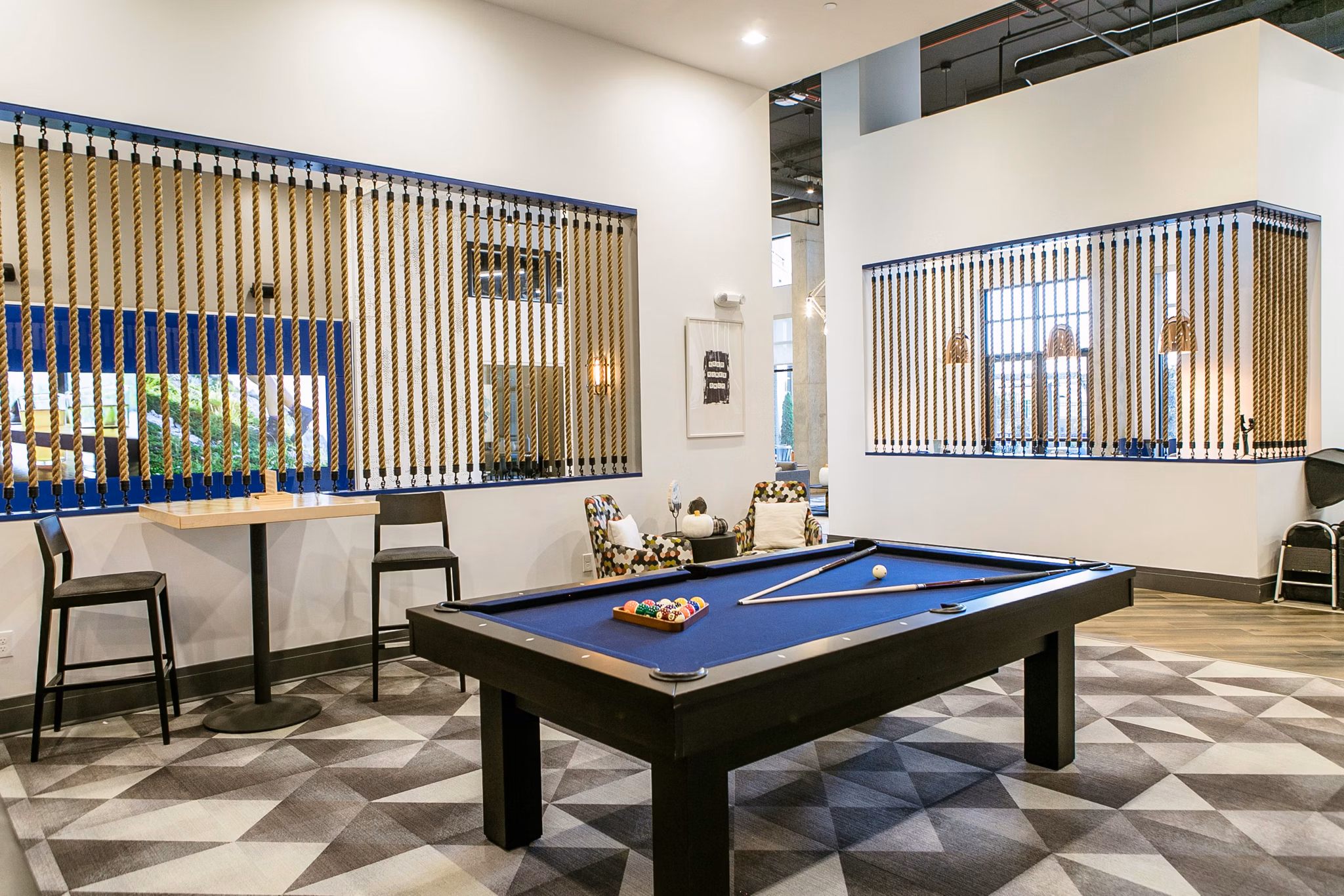 Elegant clubhouse with modern furnishings at Bradham at New Bern Apartments