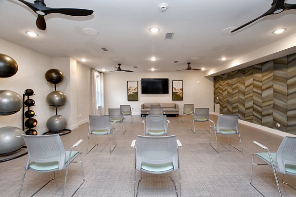 State-of-the-art fitness center with modern equipment at The Aspens Verdae Apartments