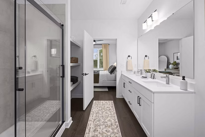 bathroom at Hominy at RiverBlue Apartments