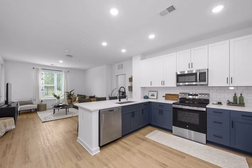 kitchen at Hominy at RiverBlue Apartments