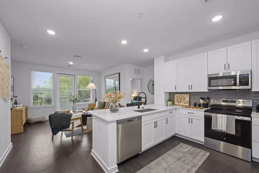 kitchen at Hominy at RiverBlue Apartments