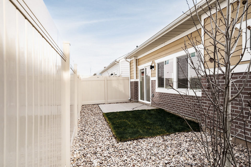 Charming patio with stylish furniture at Klein Huis in Turner Mill Apartments