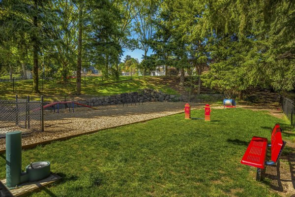 Modern playground with colorful equipment at Alaire Apartment Homes apartments, ideal for family-friendly outdoor activities in a welcoming community