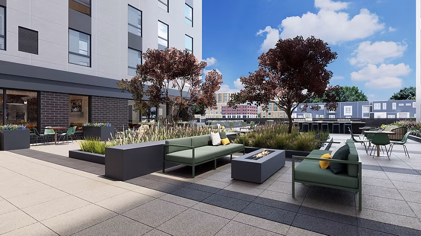 fire pit at Accolade Minneapolis Apartments