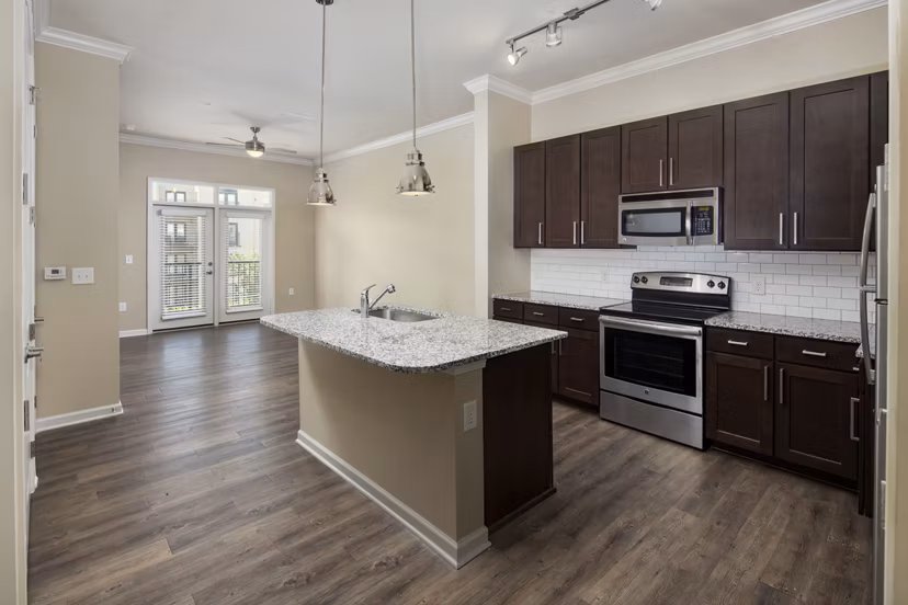 kitchen at Ardmore & 28th Apartments