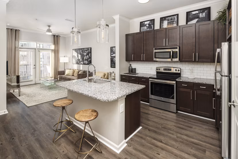 kitchen at Ardmore & 28th Apartments