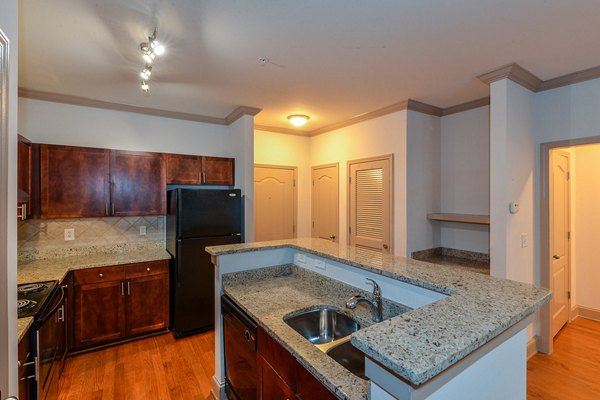 Kitchen featuring modern appliances and stylish cabinetry at CB Lofts Apartments