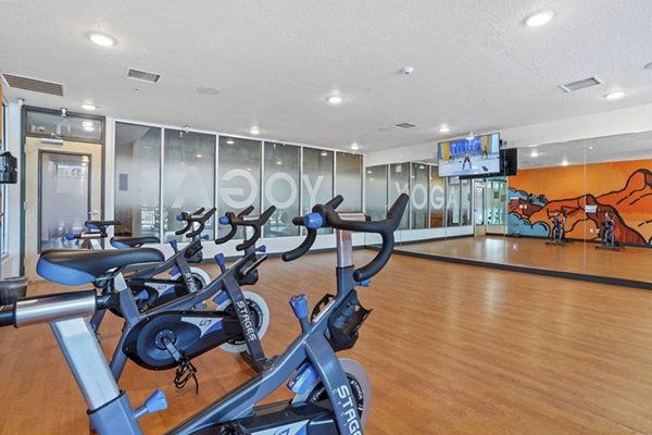 State-of-the-art fitness center with modern equipment at Milagro Apartments